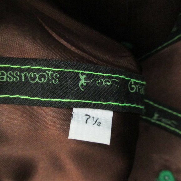 Vintage Grassroots California Bear and Red Leaf Hat Size 7 1/8 Green - Picture 10 of 10